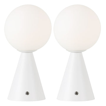 Macie 11.75" Modern Minimalist Globe Rechargeable/Cordless Dimmable Integrated LED Table Lamp with Touch Sensor